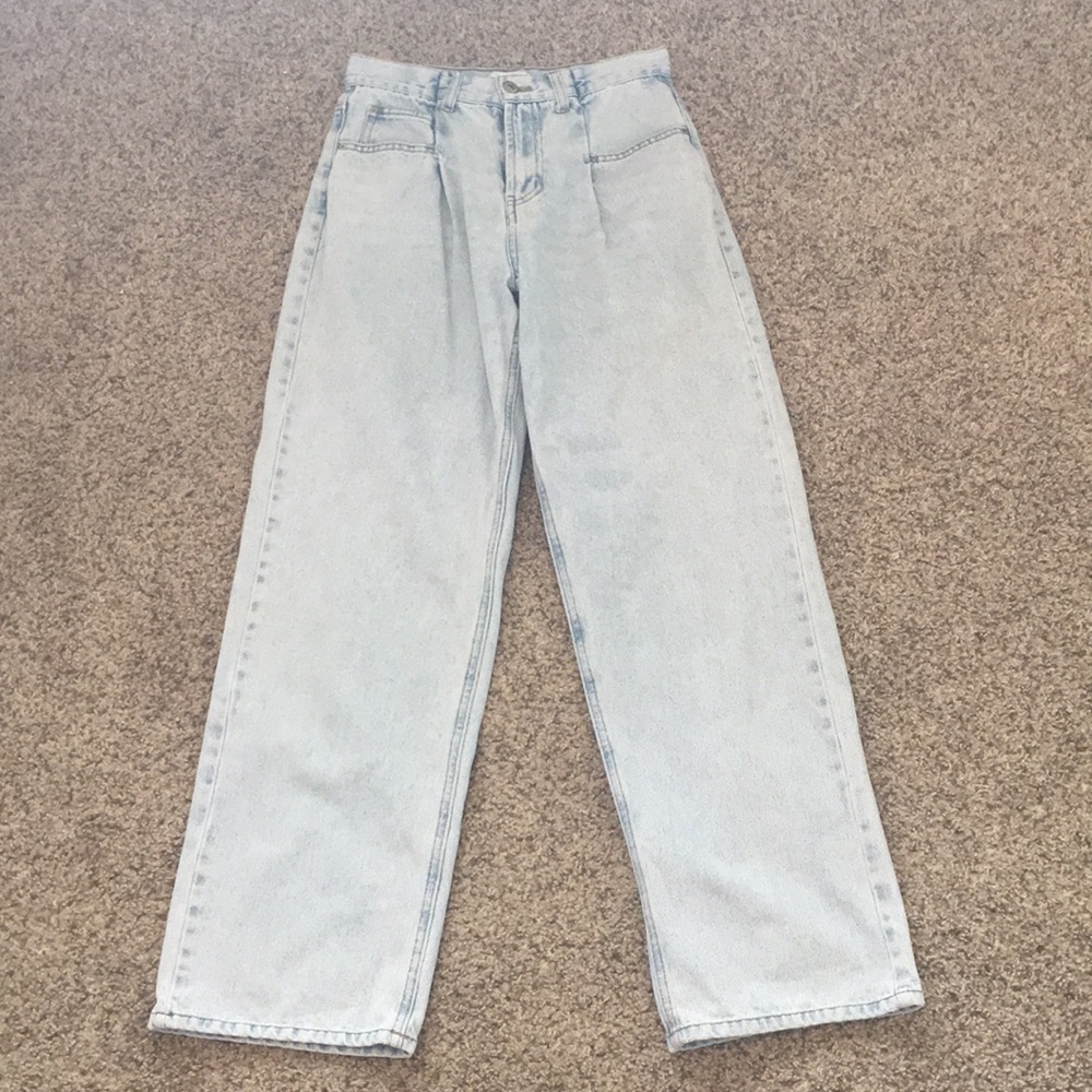 forever 21 light washed blue wide leg jeans